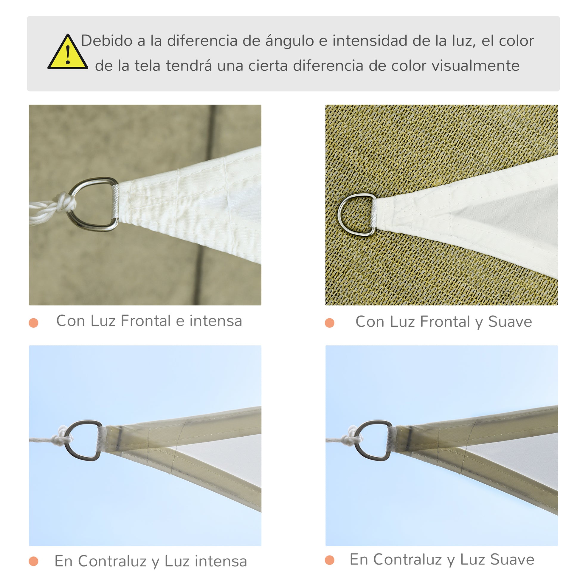 Cream Color Sail Canopy Sunshade Triangle Polyester Fabric Garden Beach Camping Shade Sail (various colors and sizes), 20x20x20 feet size, cream color