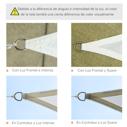 Cream Color Sail Canopy Sunshade Triangle Polyester Fabric Garden Beach Camping Shade Sail (various colors and sizes), 20x20x20 feet size, cream color