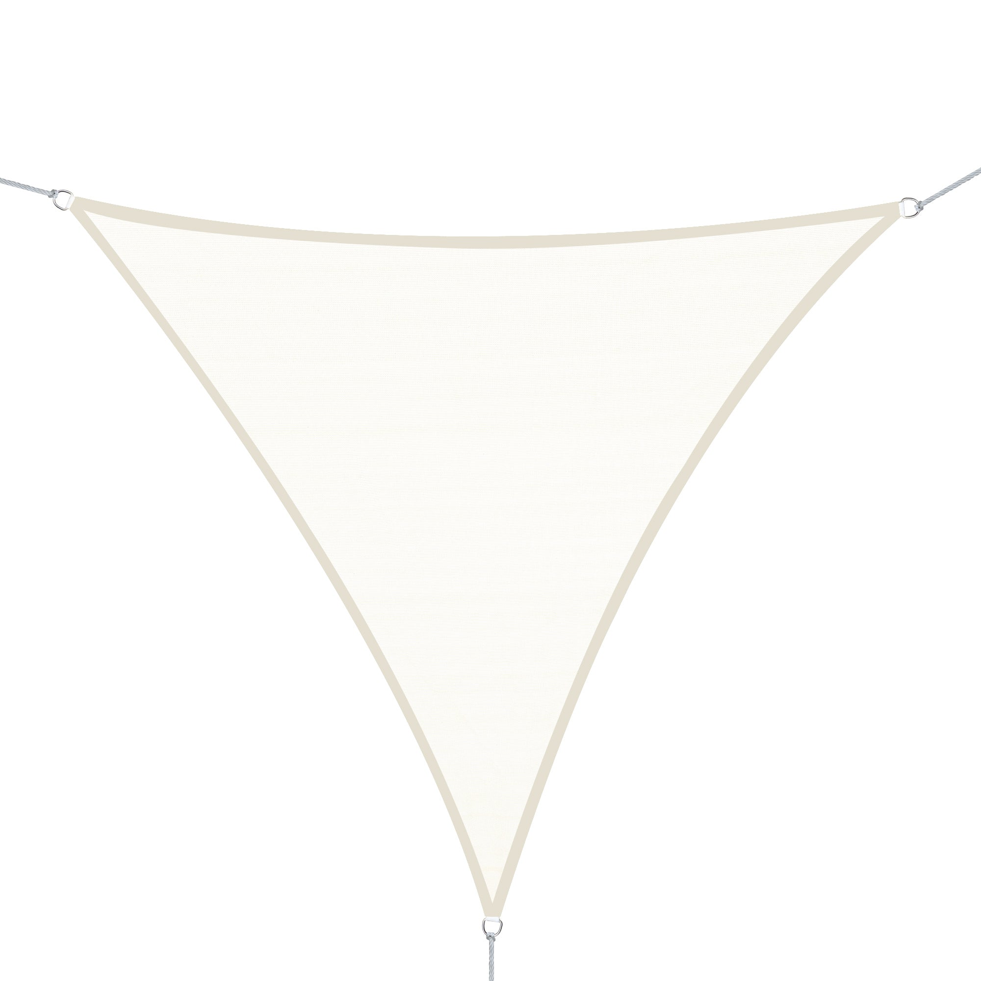 Cream Color Sail Canopy Sunshade Triangle Polyester Fabric Garden Beach Camping Shade Sail (various colors and sizes), 20x20x20 feet size, cream color