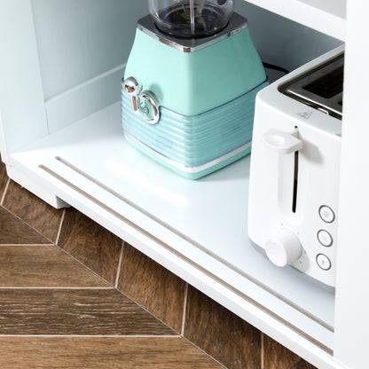 Modern Kitchen Sideboard Stackable Sideboard Kitchen Auxiliary Unit with 2 Sliding Glass Doors and Adjustable Shelf for Dining Room 107x33x62.5 cm White