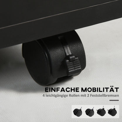 Mobile Filing Cabinet with 2 Drawers, Rolling File Cabinet with Wheels, Open Shelf, Office Cabinet, Desk Under Desk for Office, Home Office, 40 x 35 x 60 cm, Black