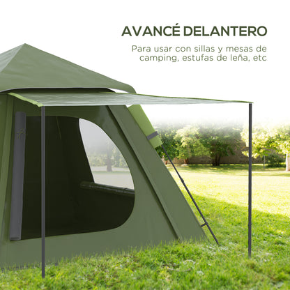 Pop-up Tent for 2-3 People Portable Lightweight Waterproof Camping Tent 2000mm UV50+ Protection Camping Tent with Window 210x210x150 cm Green