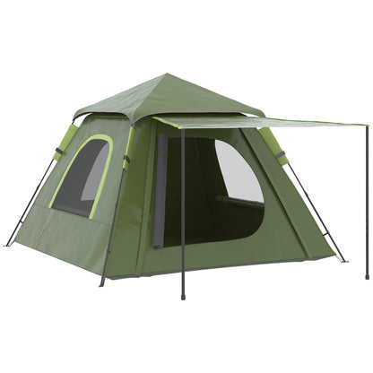 Pop-up Tent for 2-3 People Portable Lightweight Waterproof Camping Tent 2000mm UV50+ Protection Camping Tent with Window 210x210x150 cm Green