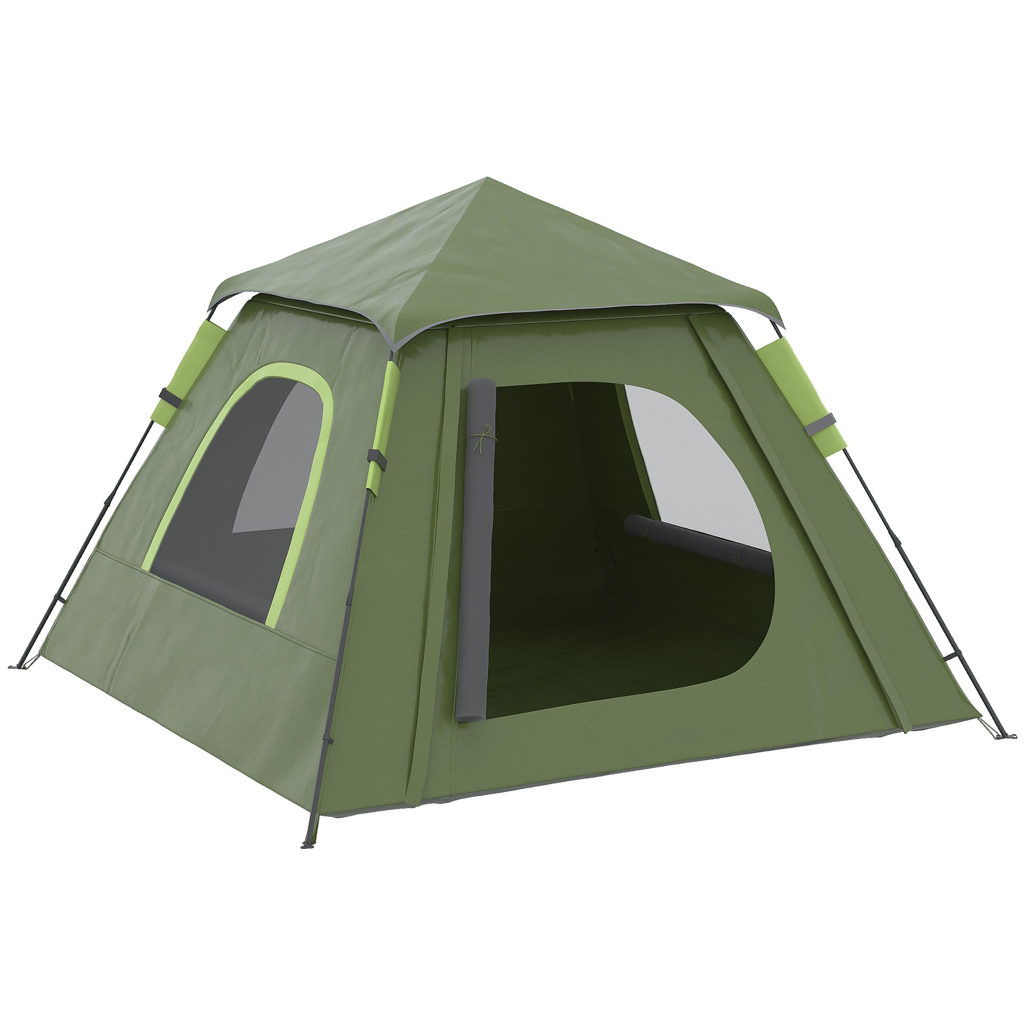 Pop-up Tent for 2-3 People Portable Lightweight Waterproof Camping Tent 2000mm UV50+ Protection Camping Tent with Window 210x210x150 cm Green