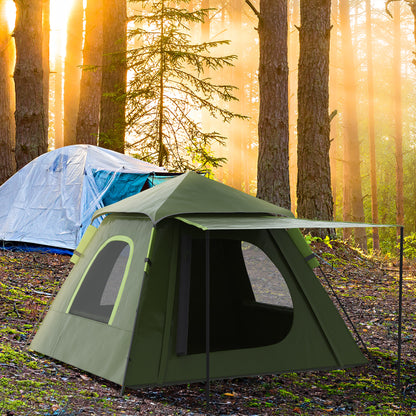 Pop-up Tent for 2-3 People Portable Lightweight Waterproof Camping Tent 2000mm UV50+ Protection Camping Tent with Window 210x210x150 cm Green