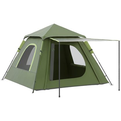 Pop-up Tent for 2-3 People Portable Lightweight Waterproof Camping Tent 2000mm UV50+ Protection Camping Tent with Window 210x210x150 cm Green