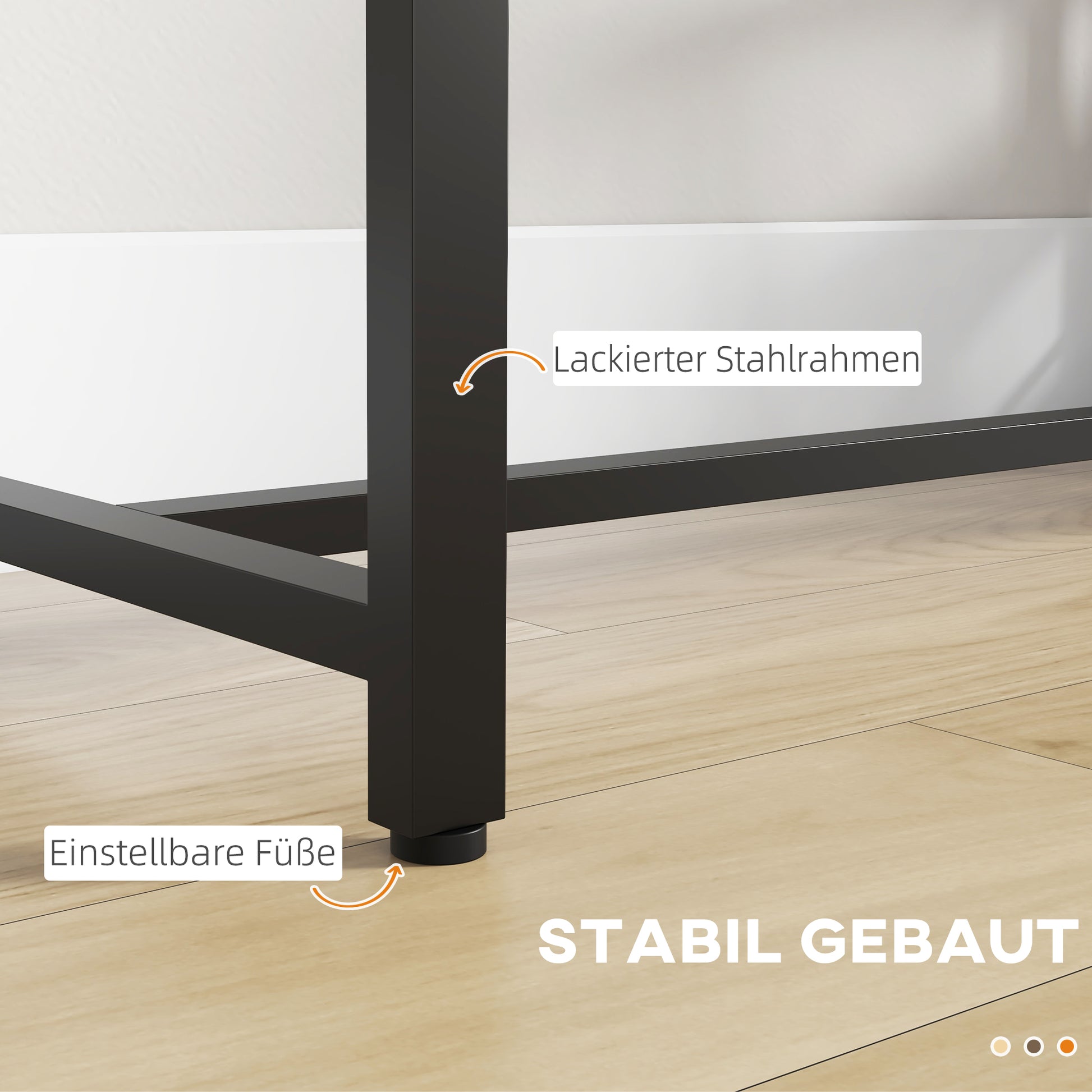 Bar Table High Table Counter Table with 3 Shelves Bar Counter Kitchen Table with Wood Look, Steel Frame, for Dining Room, Kitchen, Brown, 120 x 40 x 105 cm