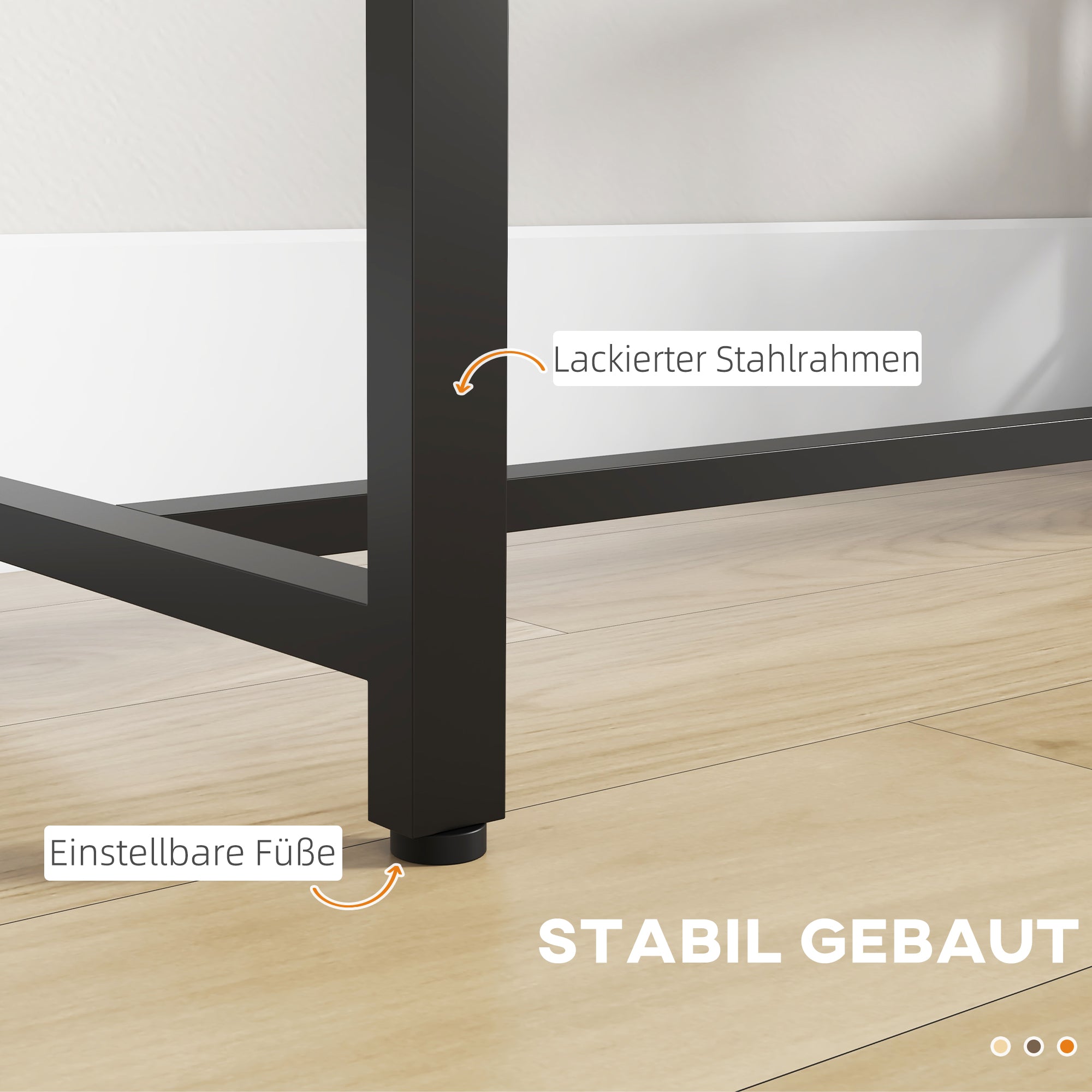 Bar Table High Table Counter Table with 3 Shelves Bar Counter Kitchen Table with Wood Look, Steel Frame, for Dining Room, Kitchen, Brown, 120 x 40 x 105 cm
