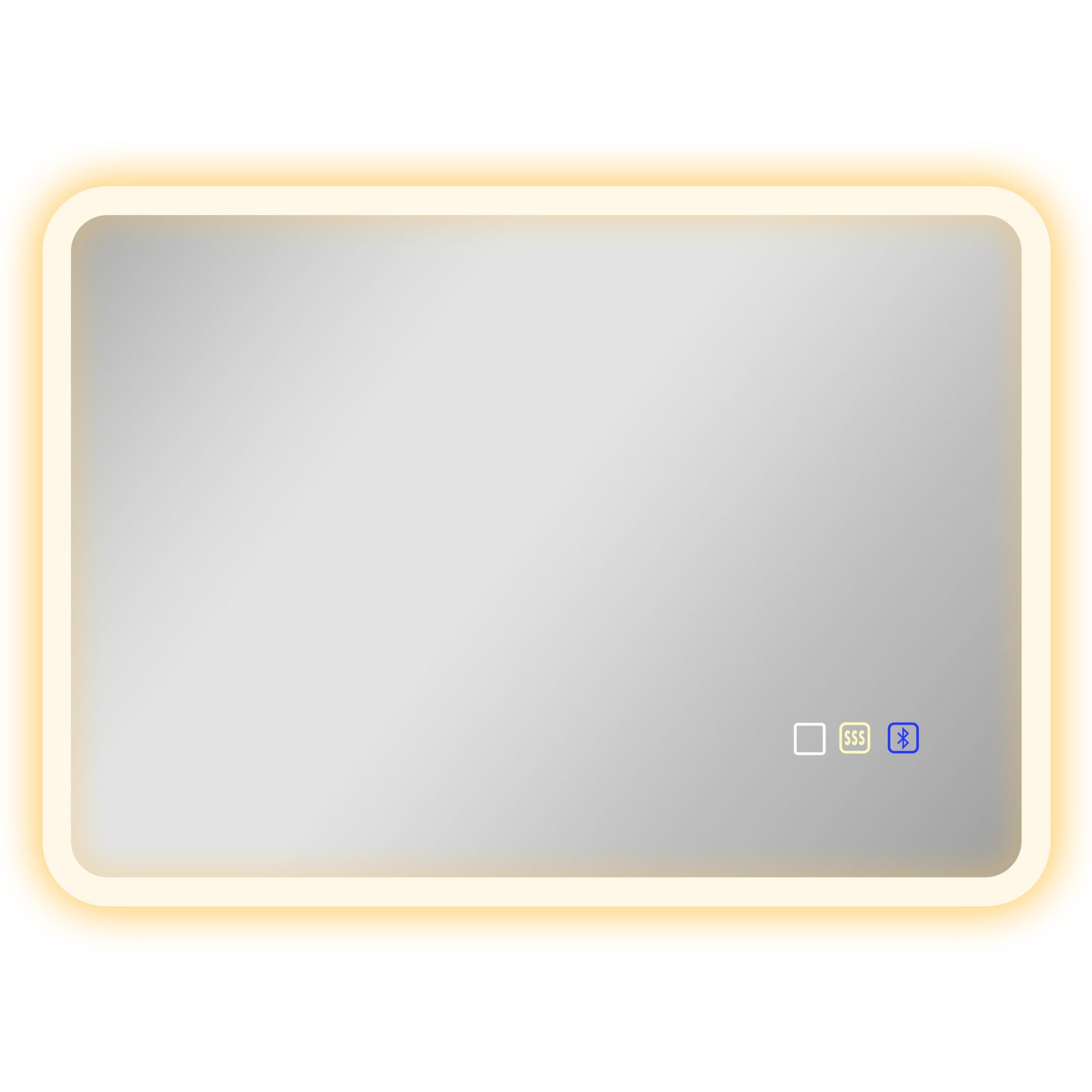 Bluetooth Bathroom Mirror 50 x 70 cm, LED Illuminated Wall Bathroom Mirror with Touch Switch, Adjustable 3 Color Light, Anti-Fog, Memory - Silver