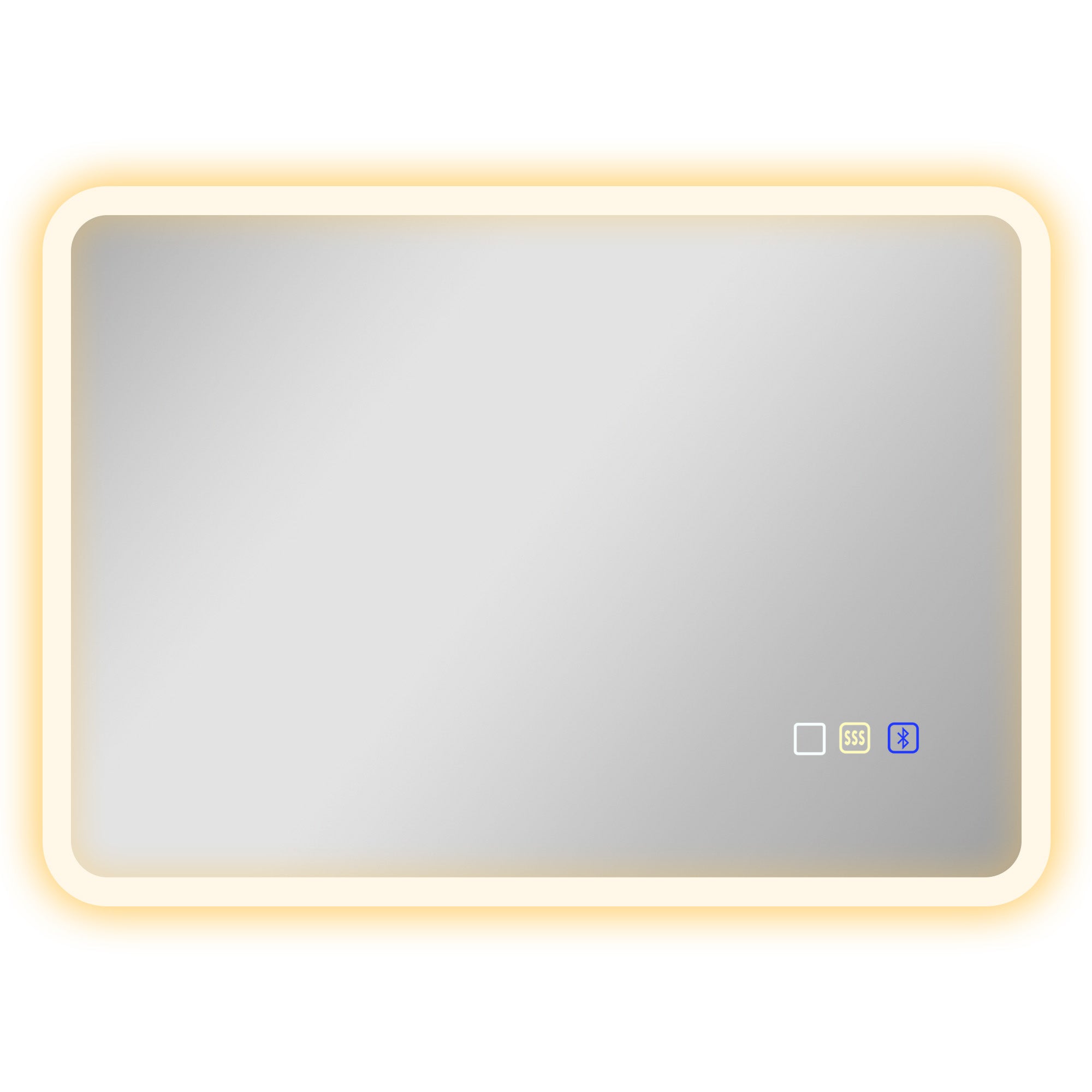 Bluetooth Bathroom Mirror 50 x 70 cm, LED Illuminated Wall Bathroom Mirror with Touch Switch, Adjustable 3 Color Light, Anti-Fog, Memory - Silver