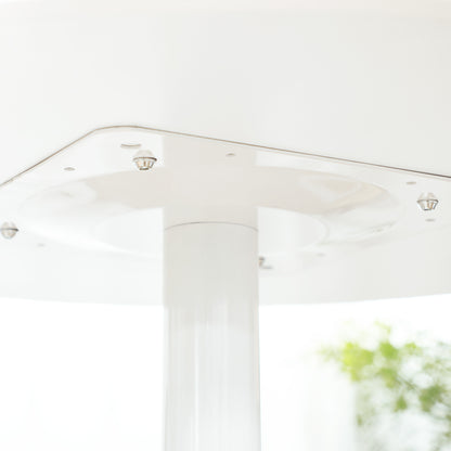 Dining Table, Round Kitchen Table, Modern Dining Table for 2 Persons, Bar Table with Steel Leg, Non-Slip Footrest, Coffee Table for Living Room, Ø70 x 75 cm, White