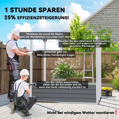 Metal Tool Shed 2.3m² 142x184x181cm Storage Shed with Foundation Pent Roof Window Lockable Door Gloves Weatherproof Garden Shed Outdoor Garden Shed for Garden Backyard Light Gray