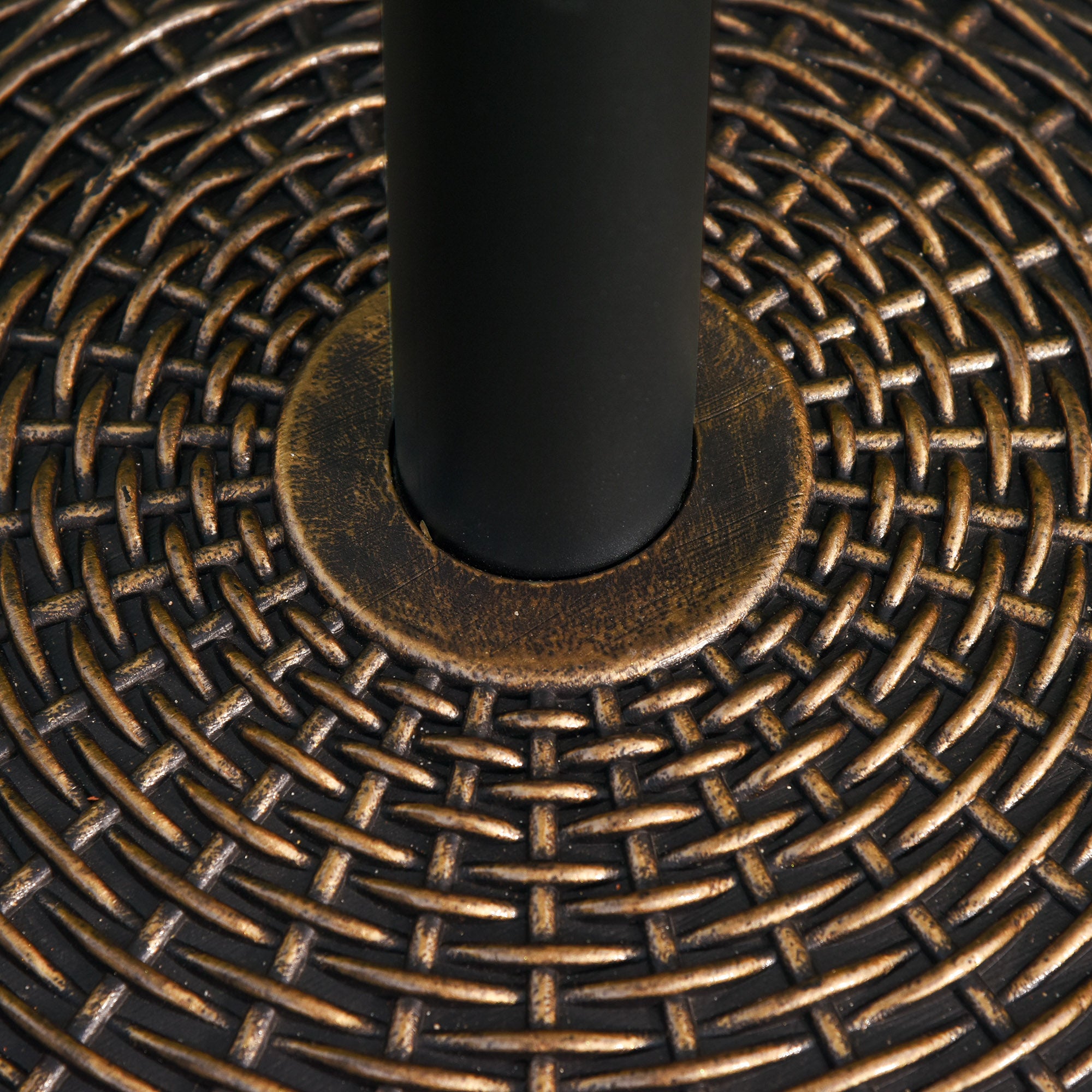 Sun Umbrella Stand Umbrella Holder Stand Base 25 kg Rattan Look Basket Stand Umbrella Ø35/Ø38/Ø48 mm Plastic + Cement Antique Bronze Ø53 x 40 cm