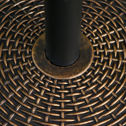 Sun Umbrella Stand Umbrella Holder Stand Base 25 kg Rattan Look Basket Stand Umbrella Ø35/Ø38/Ø48 mm Plastic + Cement Antique Bronze Ø53 x 40 cm