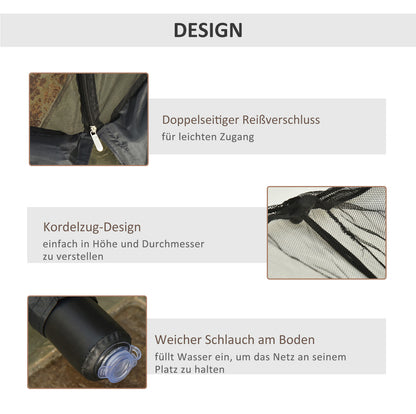 Mosquito Net for Parasols 300 cm Insect Net with Zipper Fly Screen Umbrella Mosquito Net Insect Protection for Outdoor Garden Terraces, Black