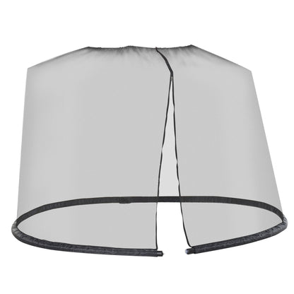 Mosquito Net for Parasols 300 cm Insect Net with Zipper Fly Screen Umbrella Mosquito Net Insect Protection for Outdoor Garden Terraces, Black