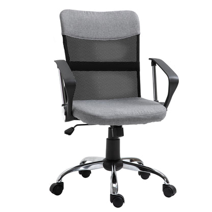 Gray Fabric Office Chair, Swivel and Ergonomic Desk Chair, 60 x 66 x 91-101cm