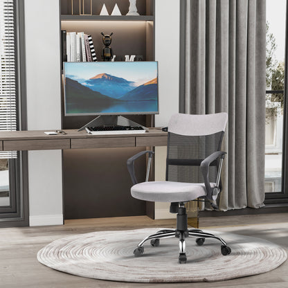 Gray Fabric Office Chair, Swivel and Ergonomic Desk Chair, 60 x 66 x 91-101cm