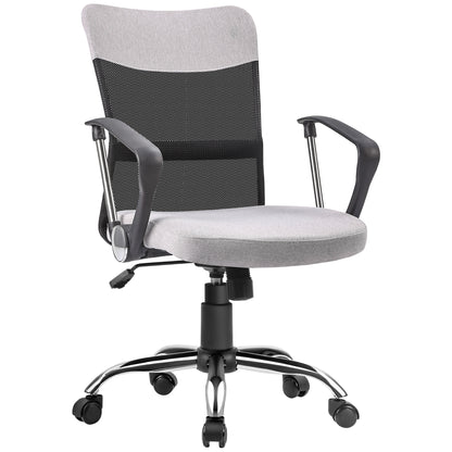 Gray Fabric Office Chair, Swivel and Ergonomic Desk Chair, 60 x 66 x 91-101cm