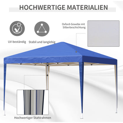 Pavilion approx. 3x3m, water-repellent Stable Winterproof Pop-up Folding Pavilion, UV Protection, Foldable Party Tent Garden Tent with Bag, Garden Pavilion for Camping Garden, Blue