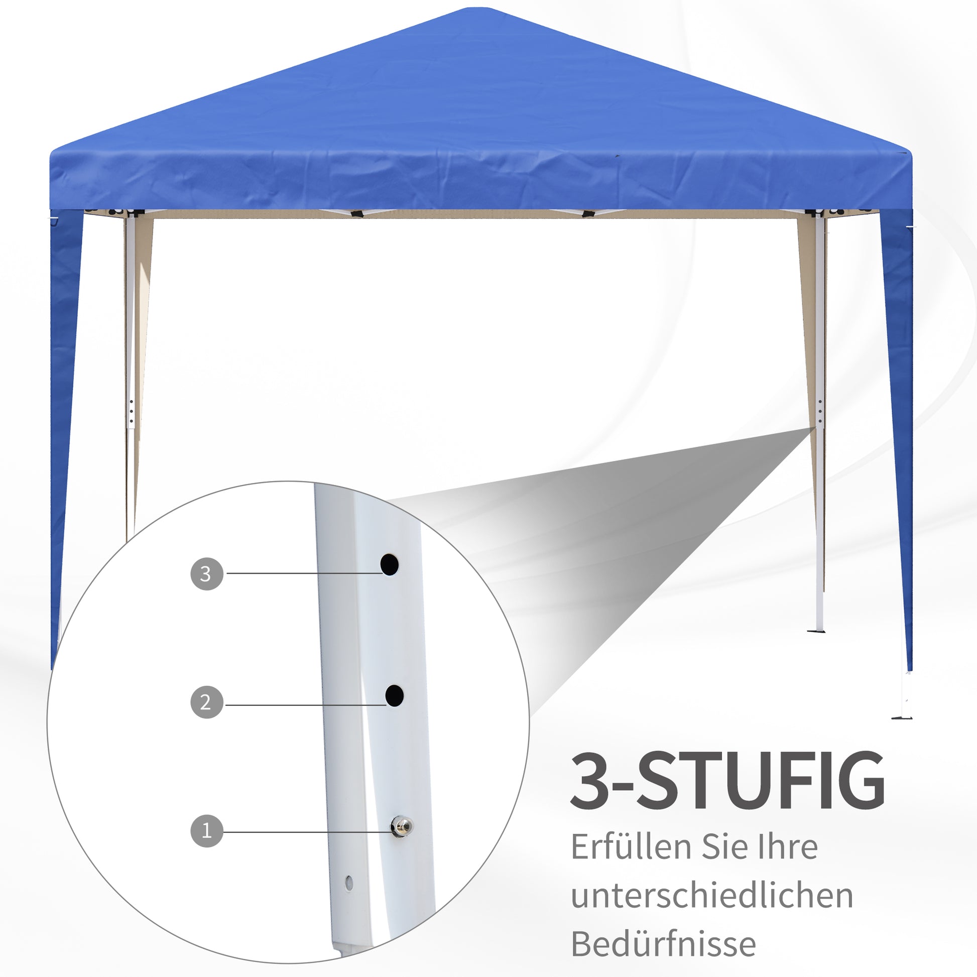 Pavilion approx. 3x3m, water-repellent Stable Winterproof Pop-up Folding Pavilion, UV Protection, Foldable Party Tent Garden Tent with Bag, Garden Pavilion for Camping Garden, Blue