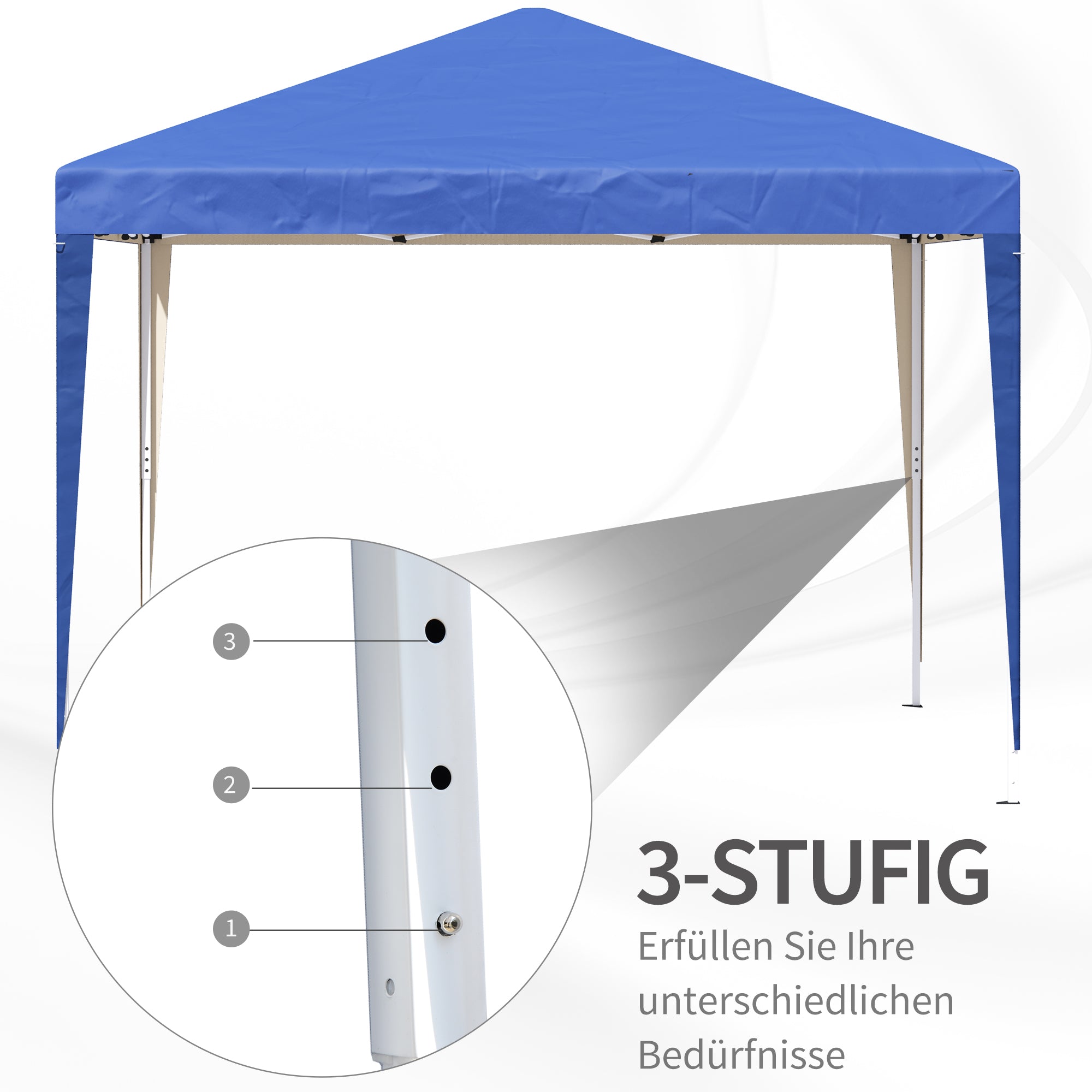 Pavilion approx. 3x3m, water-repellent Stable Winterproof Pop-up Folding Pavilion, UV Protection, Foldable Party Tent Garden Tent with Bag, Garden Pavilion for Camping Garden, Blue