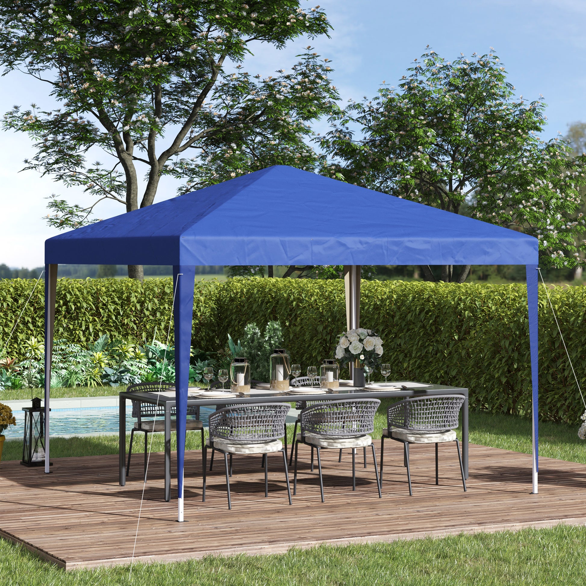 Pavilion approx. 3x3m, water-repellent Stable Winterproof Pop-up Folding Pavilion, UV Protection, Foldable Party Tent Garden Tent with Bag, Garden Pavilion for Camping Garden, Blue