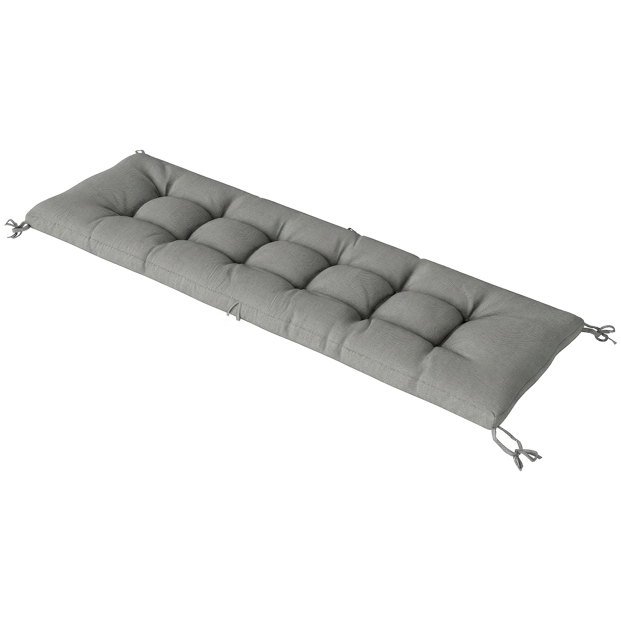 Outdoor Bench Cushion — Bench & Lounger Cushion with Tie Straps, UV50+ Protection, Slow-Rebound Fill, Indoor/Outdoor, 78 x 25.6 x 5.1 in, Light Gray