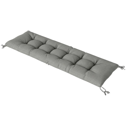 Outdoor Bench Cushion — Bench & Lounger Cushion with Tie Straps, UV50+ Protection, Slow-Rebound Fill, Indoor/Outdoor, 78 x 25.6 x 5.1 in, Light Gray