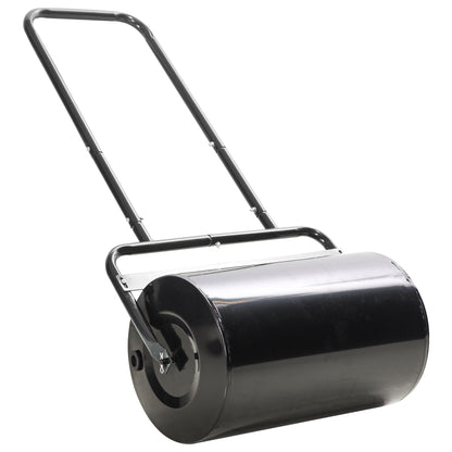 Lawn Roller with U-Handle, Garden Roller, Garden Roll, 32 cm Diameter, 38 L Water/62 kg Sand, Metal, Black, 58 x 32.5 x 113 cm