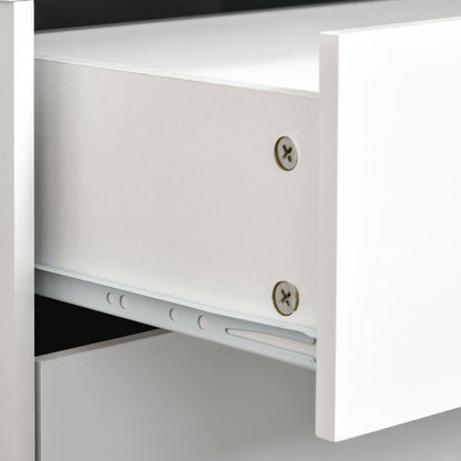 Bedside Table Nightstand with 2 Drawers, Scandinavian Style for Bedroom, Living Room, 40 x 35 x 50.5 cm, White