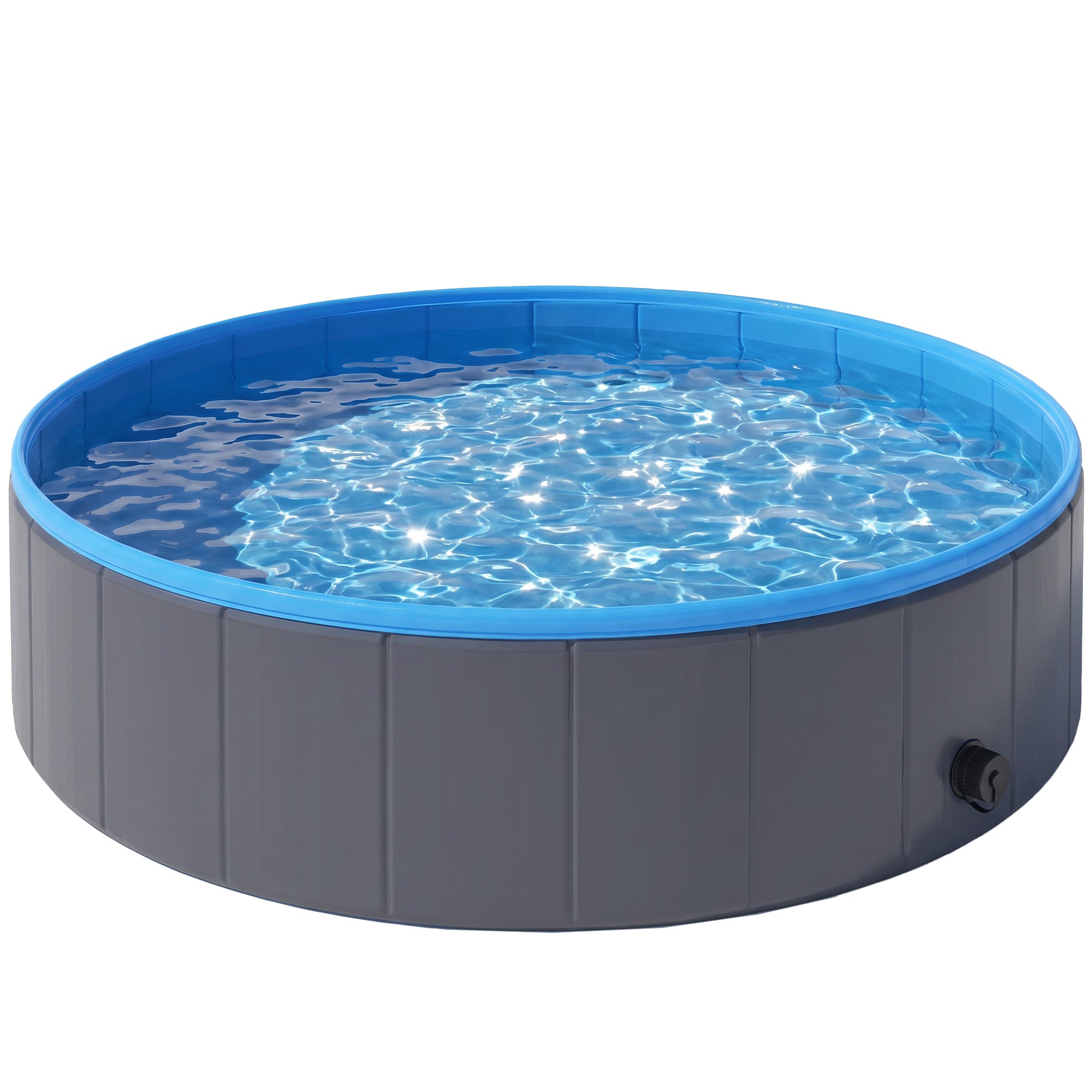 Foldable Dog Pool for Medium & Large Dogs – 120 x 30 cm (47 x 12 in), Non-Slip Indoor/Outdoor Paddling Pool, Dark Gray