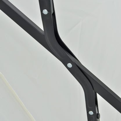 Garden Wall Umbrella 200x190x240 cm Patio Parasol with Crank Steel Pole and Cross Base Anti-UV for Terrace Balcony Cream