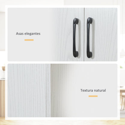 Kitchen Sideboard Pantry Cabinet Auxiliary Kitchen Furniture with 4 Doors and 5 Open Shelves for Dining Room Living Room Modern Style Anti-tip 60x36x168 cm White