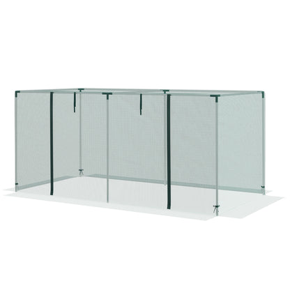 Garden Greenhouse Plant Growing Cage, Zippered Door, Galvanized Steel Tubes, Plant Protection Tent, Green