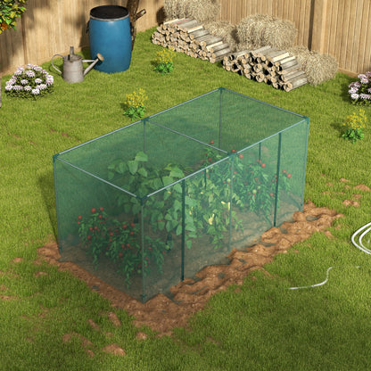 Garden Greenhouse Plant Growing Cage, Zippered Door, Galvanized Steel Tubes, Plant Protection Tent, Green