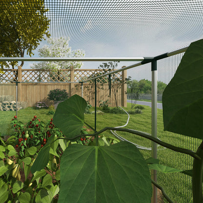 Garden Greenhouse Plant Growing Cage, Zippered Door, Galvanized Steel Tubes, Plant Protection Tent, Green