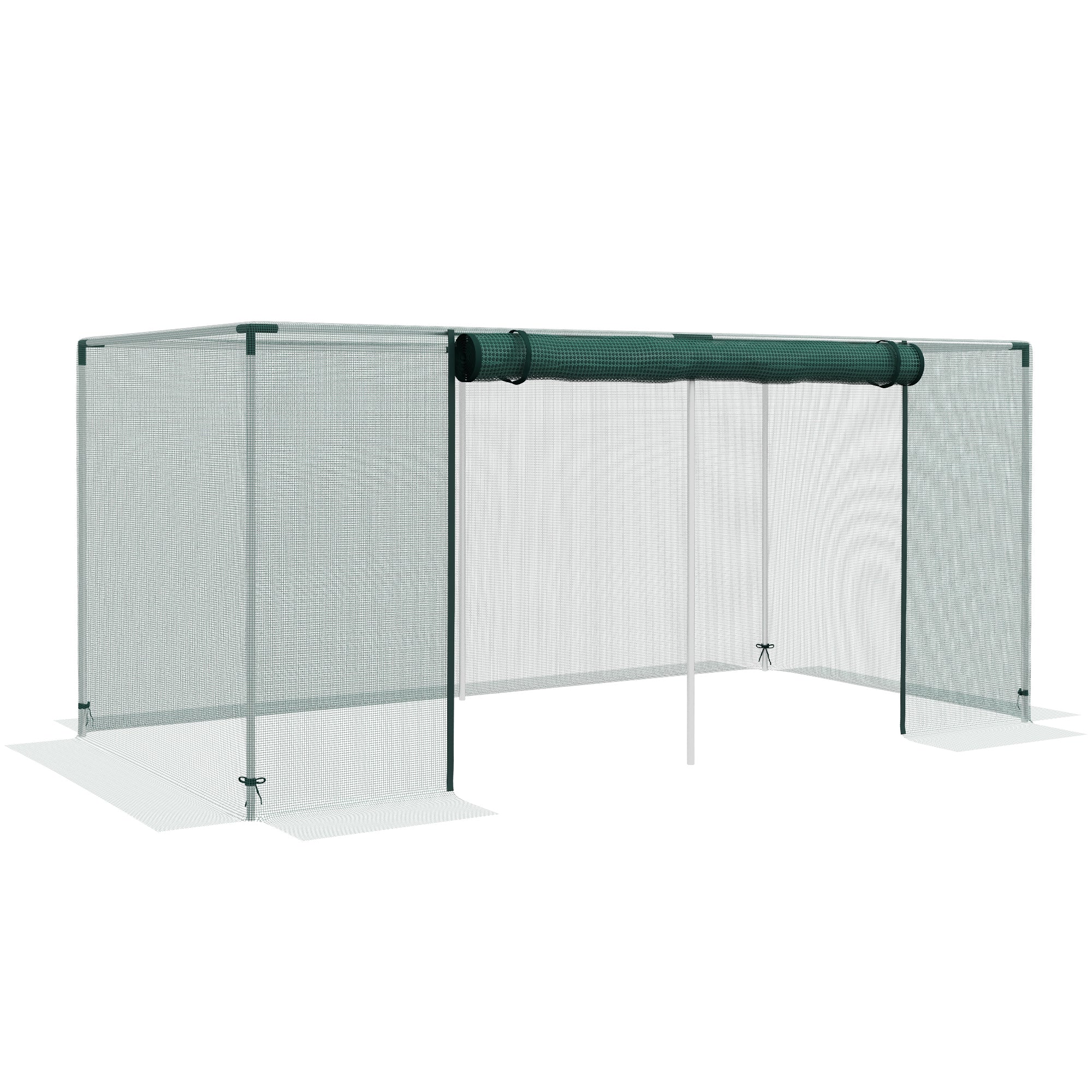 Garden Greenhouse Plant Growing Cage, Zippered Door, Galvanized Steel Tubes, Plant Protection Tent, Green