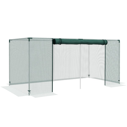 Garden Greenhouse Plant Growing Cage, Zippered Door, Galvanized Steel Tubes, Plant Protection Tent, Green