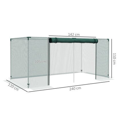 Garden Greenhouse Plant Growing Cage, Zippered Door, Galvanized Steel Tubes, Plant Protection Tent, Green