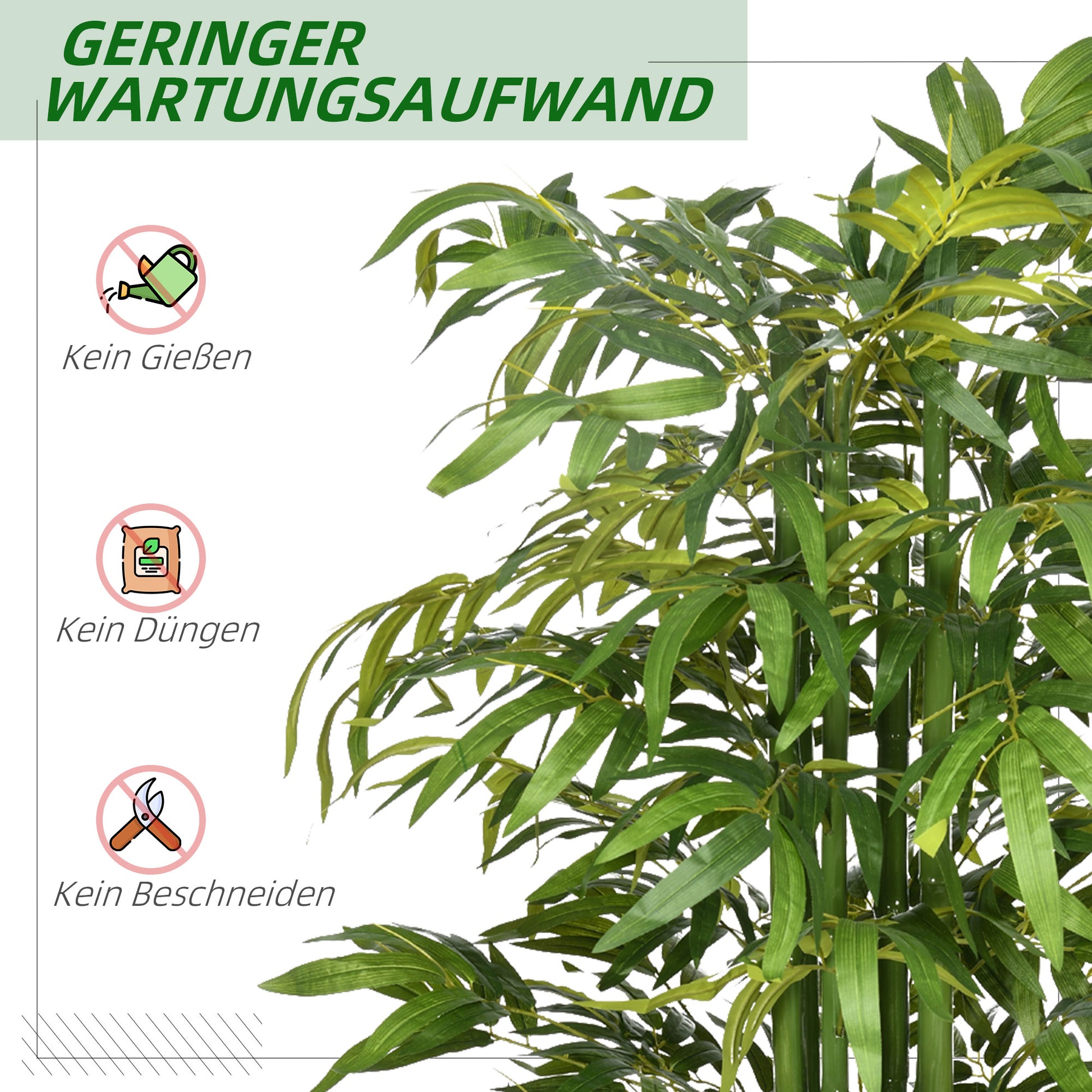 Artificial Plant, 180 cm Artificial Bamboo Tree, Fake Plant with Pot, Lifelike Indoor Plant for Living Room, Bedroom, Green