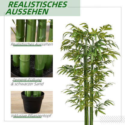 Artificial Plant, 180 cm Artificial Bamboo Tree, Fake Plant with Pot, Lifelike Indoor Plant for Living Room, Bedroom, Green