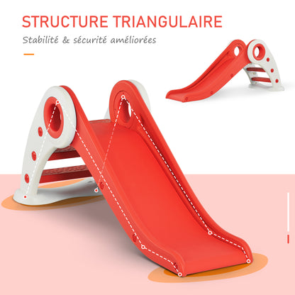 Foldable Children's Slide 3 to 6 Years Indoor Outdoor use dim. 120L x 50W x 56H cm HDPE Red