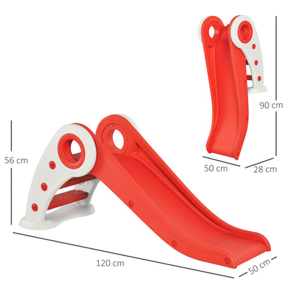 Foldable Children's Slide 3 to 6 Years Indoor Outdoor use dim. 120L x 50W x 56H cm HDPE Red