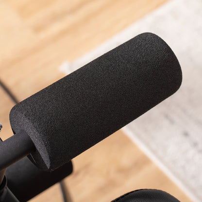 Weight Bench Adjustable Training Bench with Elastic Ropes Sit Up Bench for Home Workout 6 Levels Backrest Decline Weight up to 150 kg Steel Faux Leather Black+Red 145 x 49 x 48-127 cm