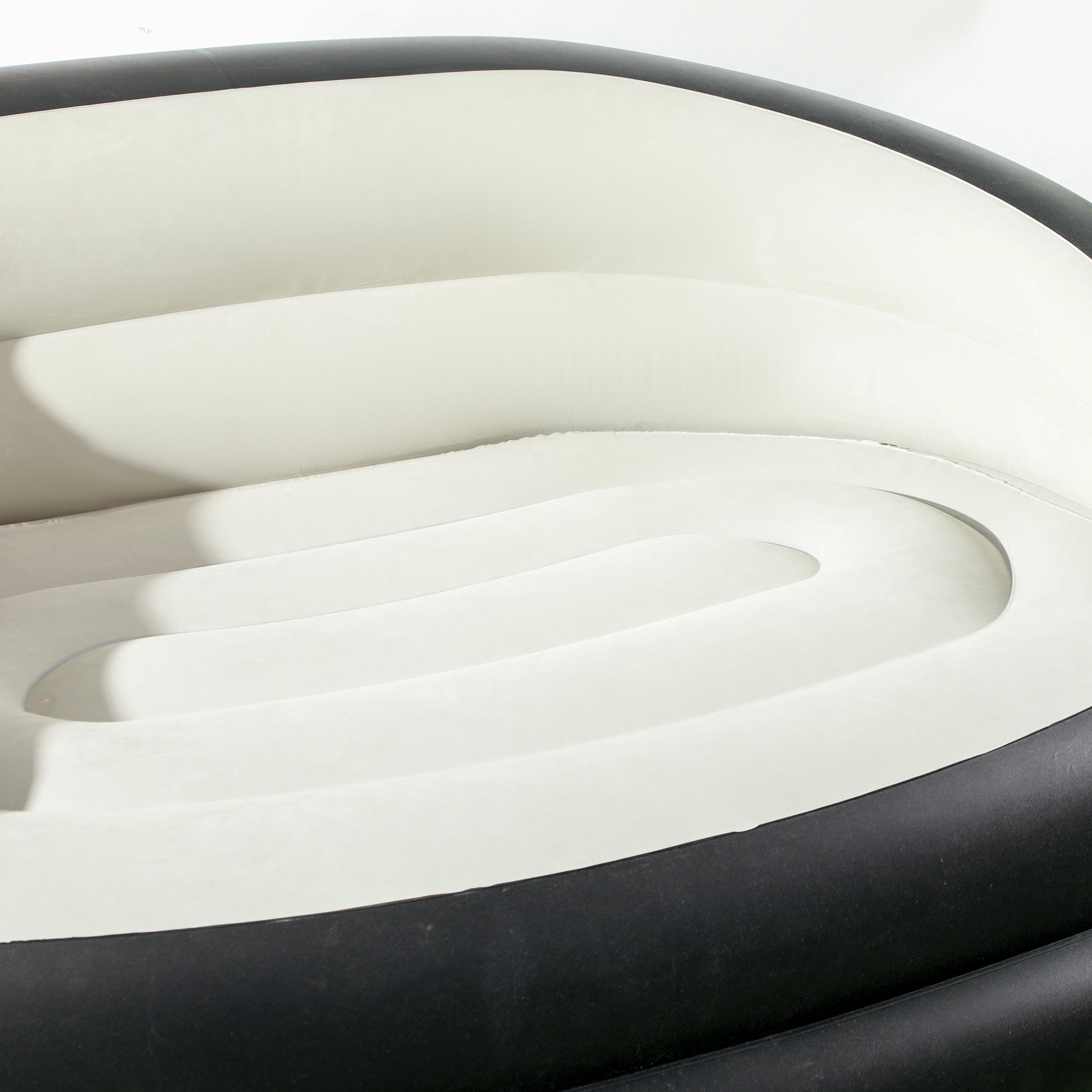 Inflatable Sofa, Inflatable Couch with Soft Plush Air Sofa for 2 People, for Indoor, Outdoor, Light Gray, 125 x 100 x 87 cm