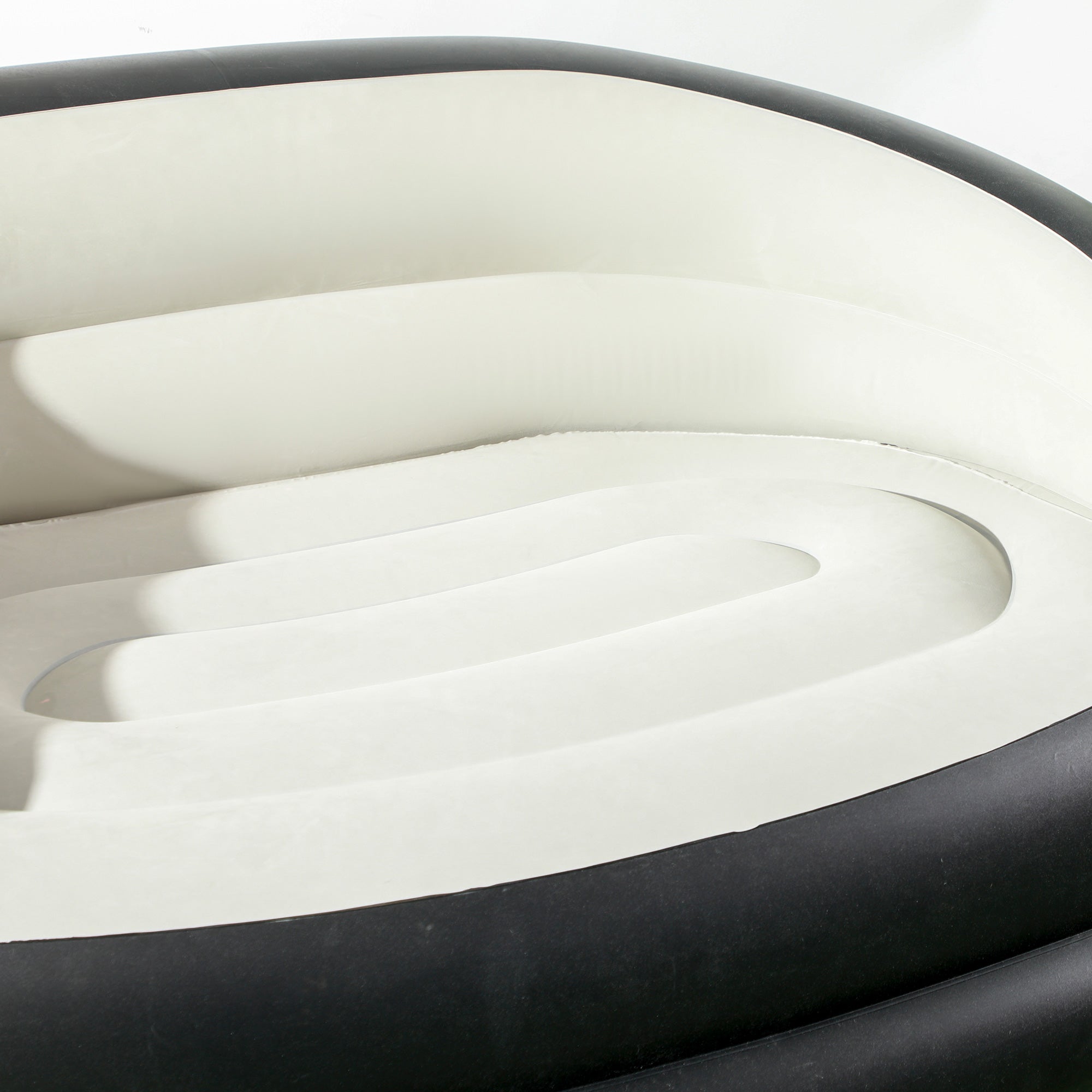 Inflatable Sofa, Inflatable Couch with Soft Plush Air Sofa for 2 People, for Indoor, Outdoor, Light Gray, 125 x 100 x 87 cm