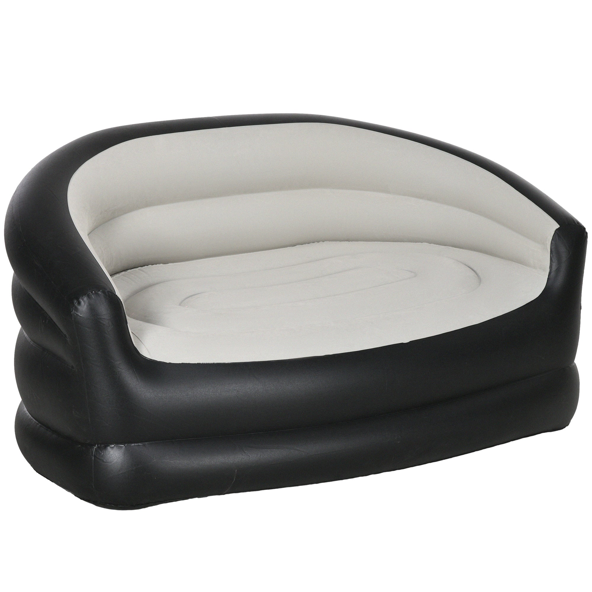 Inflatable Sofa, Inflatable Couch with Soft Plush Air Sofa for 2 People, for Indoor, Outdoor, Light Gray, 125 x 100 x 87 cm