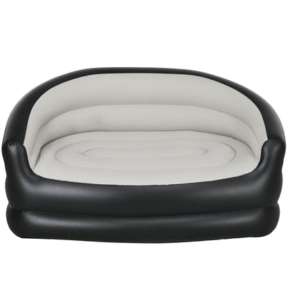 Inflatable Sofa, Inflatable Couch with Soft Plush Air Sofa for 2 People, for Indoor, Outdoor, Light Gray, 125 x 100 x 87 cm