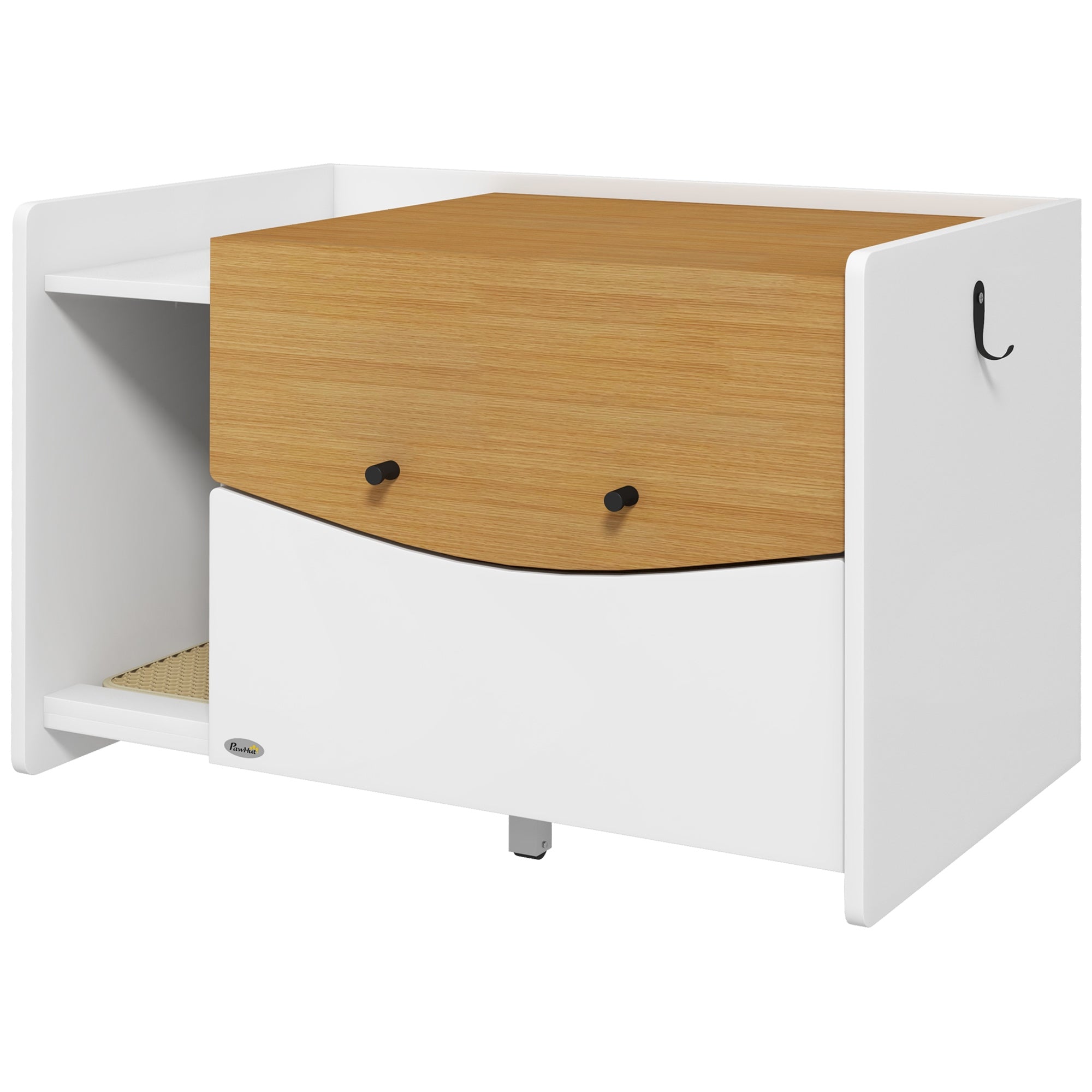 Cat Cabinet for Cat Litter Box, Cat Litter Box Cabinet with Pull-Out Drawer, Litter Catching Mat, Cat House for Indoor, 78 x 50 x 51 cm, Oak